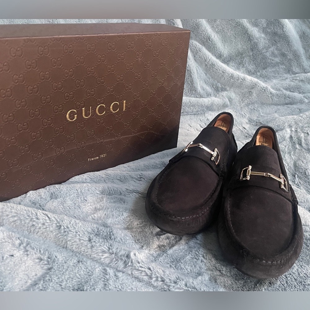 Authentic Mens Gucci Suede drivers -size 9.5m